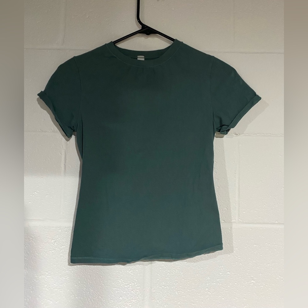 Small green tight tee